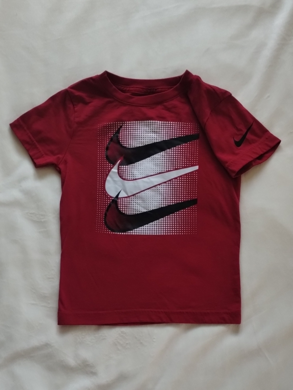 Nike Red Short-Sleeve Tee with Triple Swoosh Graphic